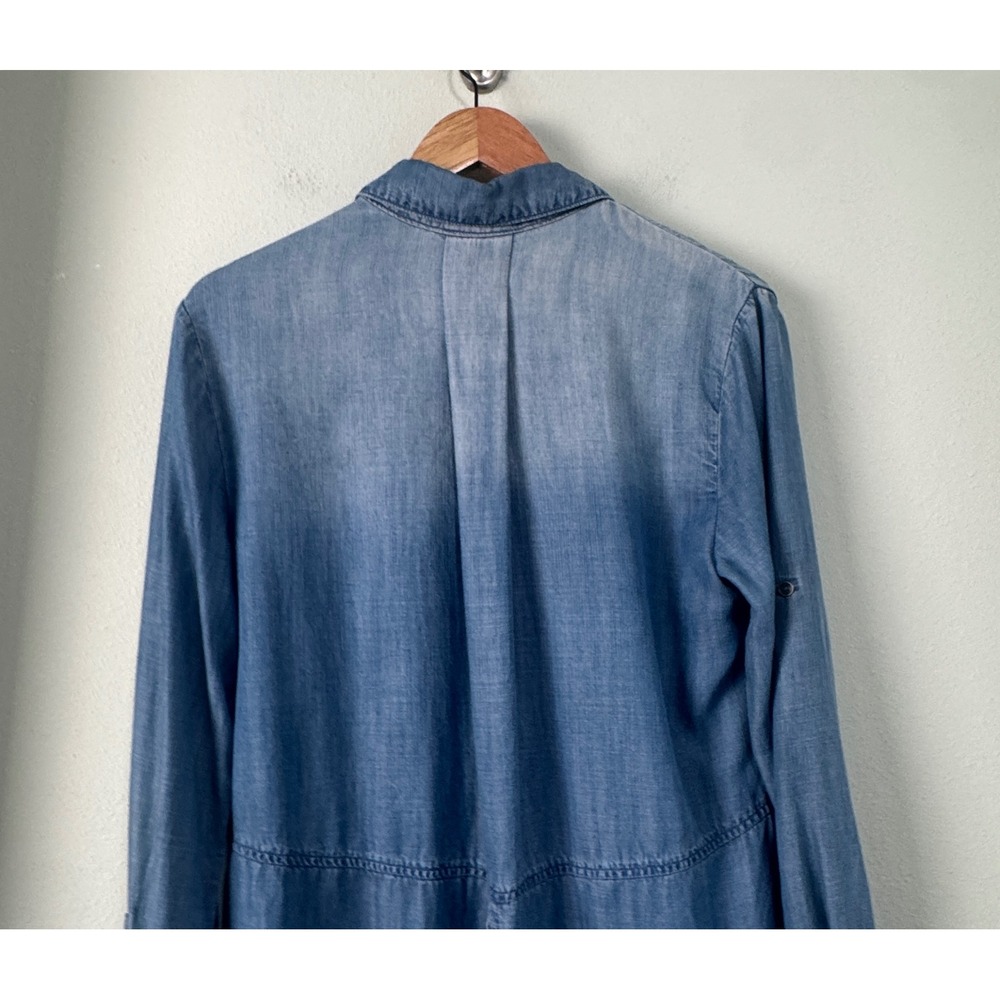 Anthro Cloth & Stone Chambray Blue Button Down Shirt Light Wash Western Rodeo M - Picture 6 of 10